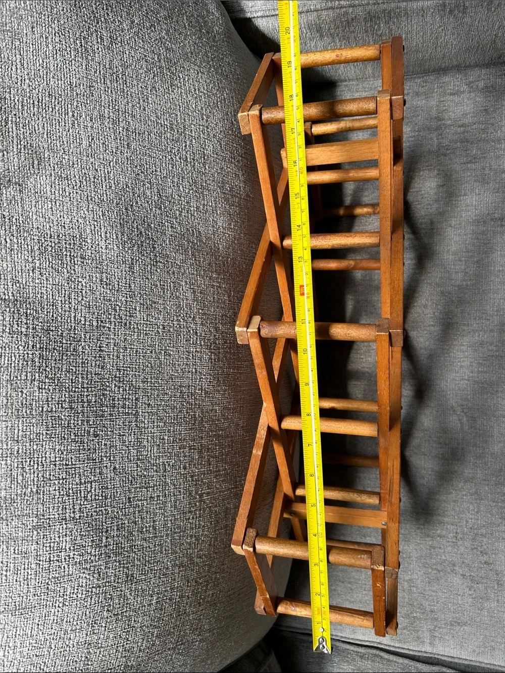Vintage Wooden Expandable Wall or Table Top Rack - Wine Or Towel Storage
